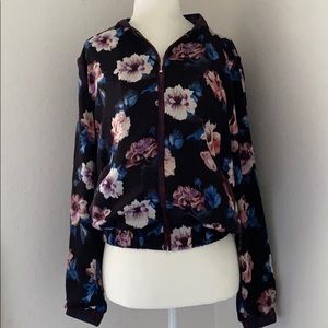 Zara floral zip up